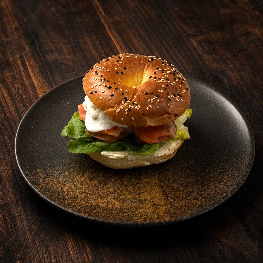 Sandwich bagel with Salmon