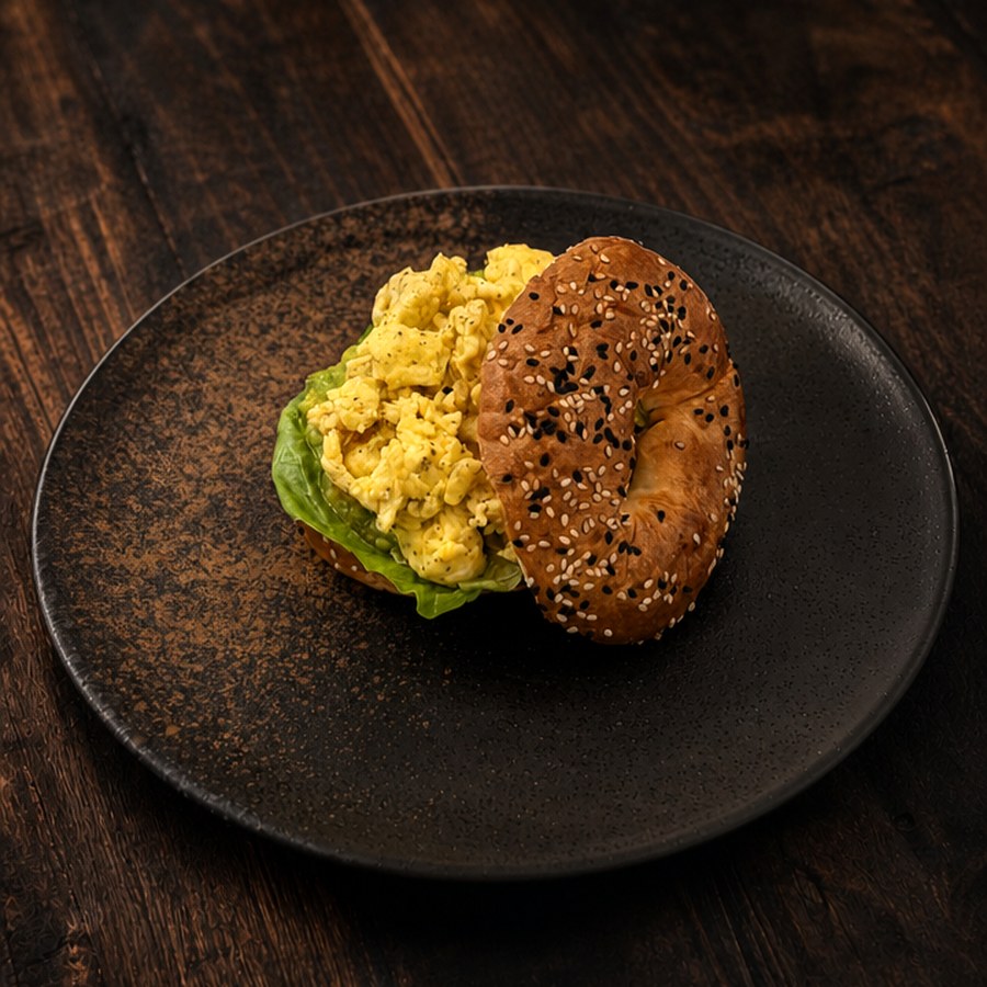 Sandwich Bagel with eggs avocado